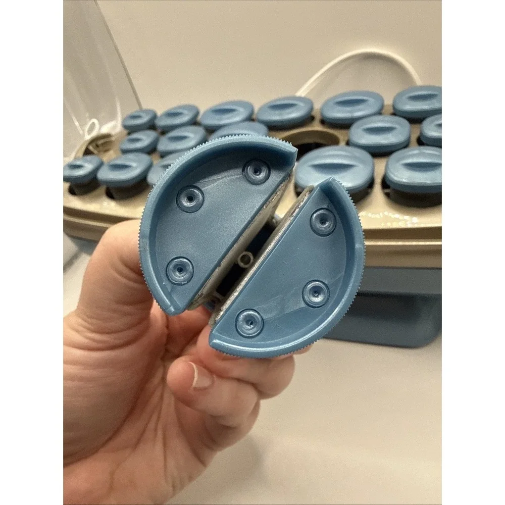 Conair Ion Shine‎ CHV261X Velvet Blue Flocked Hot Rollers Curlers WITHOUT clips